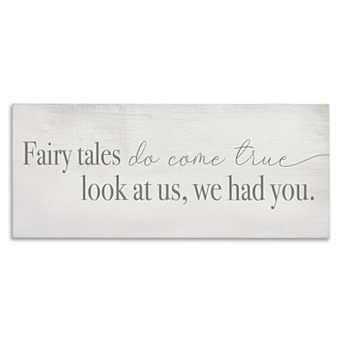 Stupell Home Decor Fairy Tales Inspirational Children Phrase Stretched Canvas Print