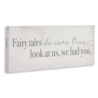 Stupell Home Decor Fairy Tales Inspirational Children Phrase Stretched Canvas Print