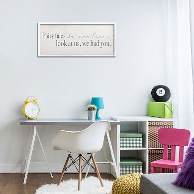 Stupell Home Decor Fairy Tales Inspirational Children Phrase Framed Floating Canvas