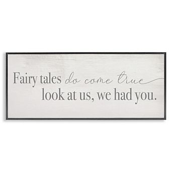 Stupell Home Decor Fairy Tales Inspirational Children Phrase Framed Floating Canvas