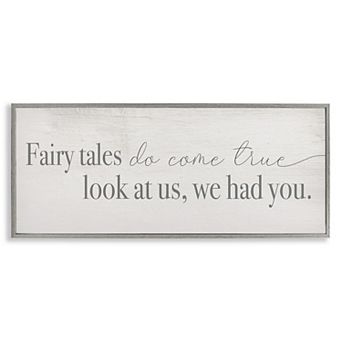 Stupell Home Decor Fairy Tales Inspirational Children Phrase Framed Floating Canvas