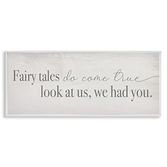Stupell Home Decor Fairy Tales Inspirational Children Phrase Framed Floating Canvas