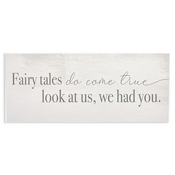 Stupell Home Decor Fairy Tales Inspirational Children Phrase Wood Plaque