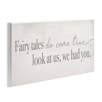Stupell Home Decor Fairy Tales Inspirational Children Phrase Wood Plaque