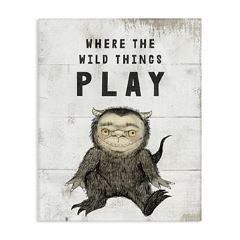 Stupell Home Decor Where Wild Things Play Monster Canvas Wall Art