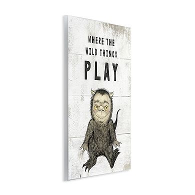 Stupell Home Decor Where Wild Things Play Monster Wooden Wall Art