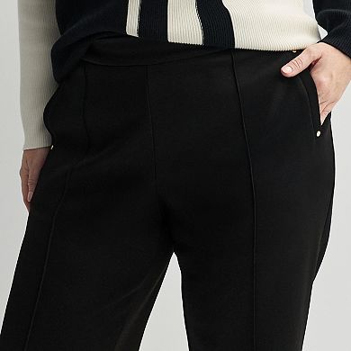 Plus Size Chelsea & Theodore Elastic Back Straight Leg Pants