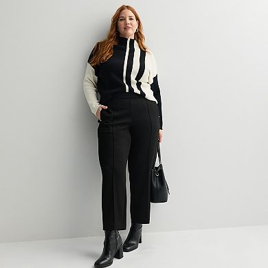 Plus Size Chelsea & Theodore Elastic Back Straight Leg Pants