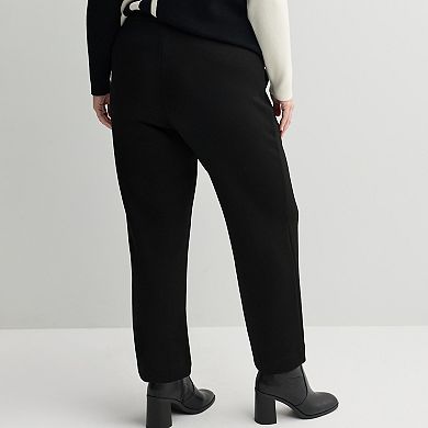 Plus Size Chelsea & Theodore Elastic Back Straight Leg Pants