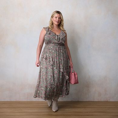 Plus Size LC Lauren Conrad Asymmetrical Ruffle Maxi Dress