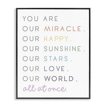 Stupell Home Decor Our Miracle Family Child Phrases Framed Wall Art