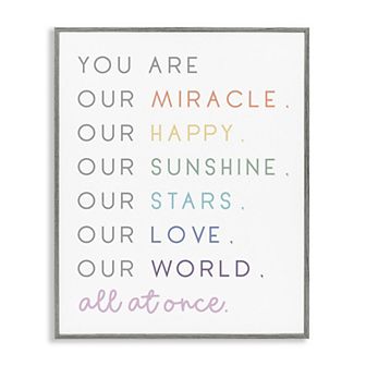 Stupell Home Decor Our Miracle Family Child Phrases Framed Wall Art