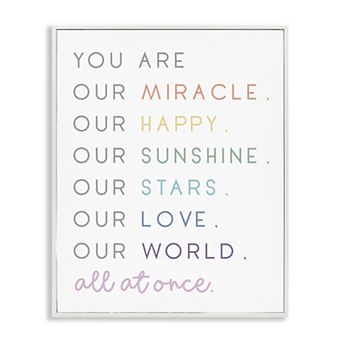 Stupell Home Decor Our Miracle Family Child Phrases Framed Wall Art