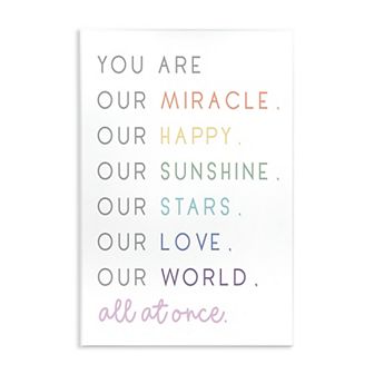 Stupell Home Decor Our Miracle Family Child Phrases Wood Wall Art