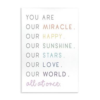 Stupell Home Decor Our Miracle Family Child Phrases Wood Wall Art