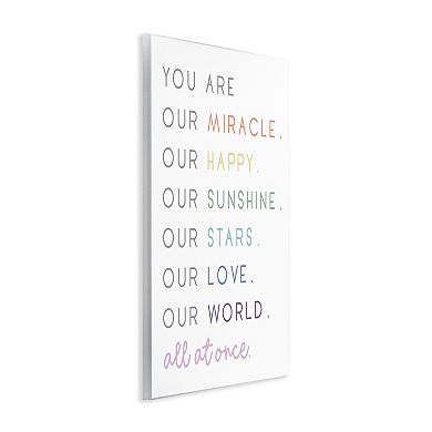 Stupell Home Decor Our Miracle Family Child Phrases Framed Wall Art