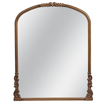 Wylde Iris English Estate Carved Arch Wood Wall Mirror