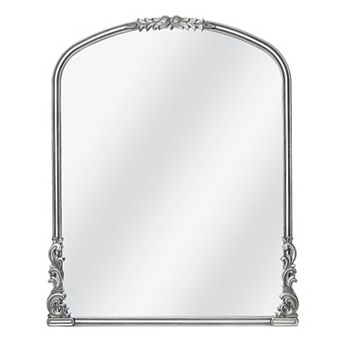 Wylde Iris English Estate Carved Arch Wood Wall Mirror