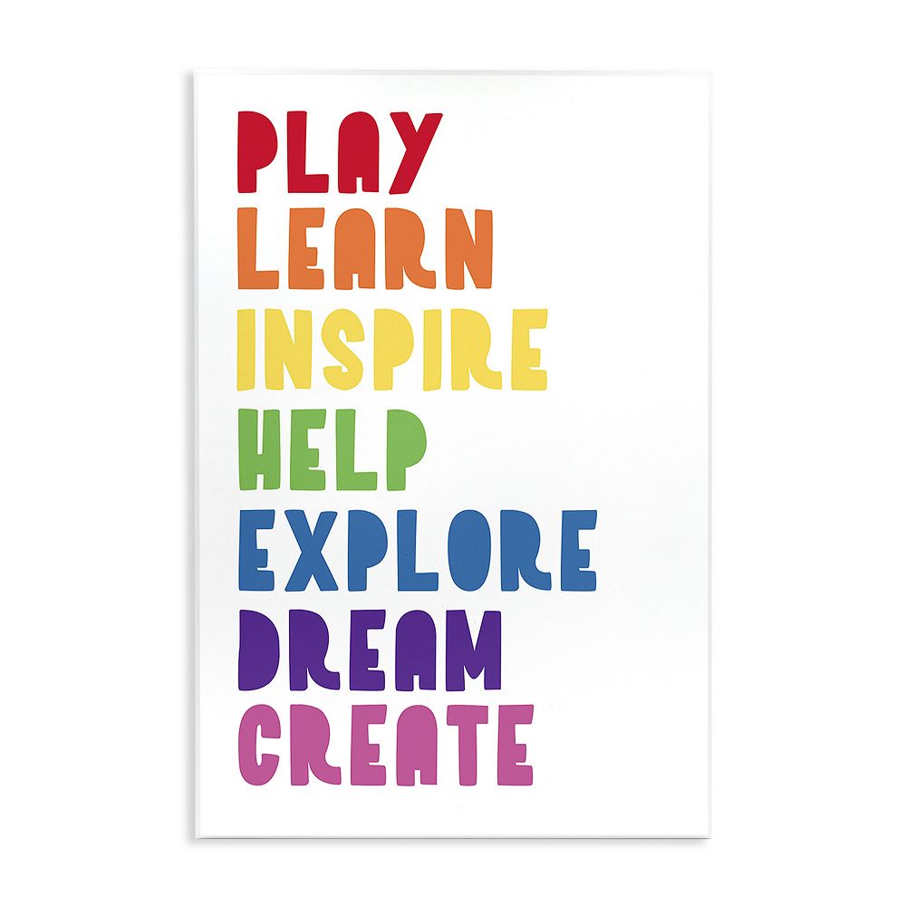 Stupell Home Decor Kids List Rainbow Text Wood Wall Art