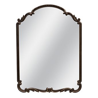 English Estate Carved 30-Inch Arch Wood Wall Mirror