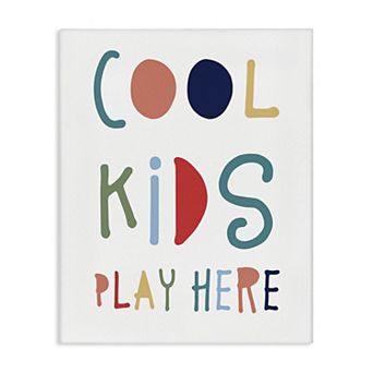 Stupell Home Decor Cool Kids Block Typography Sign Canvas Wall Art