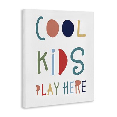 Stupell Home Decor Cool Kids Block Typography Sign Canvas Wall Art
