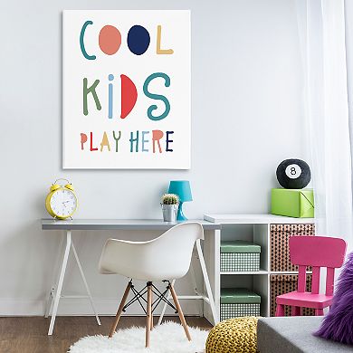 Stupell Home Decor Cool Kids Block Typography Sign Canvas Wall Art