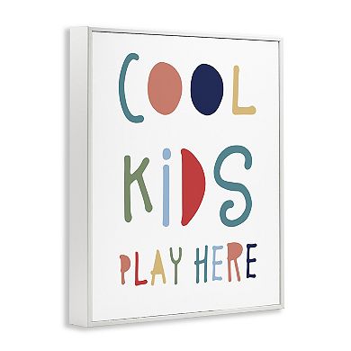 Stupell Home Decor Cool Kids Block Typography Sign Framed Wall Art