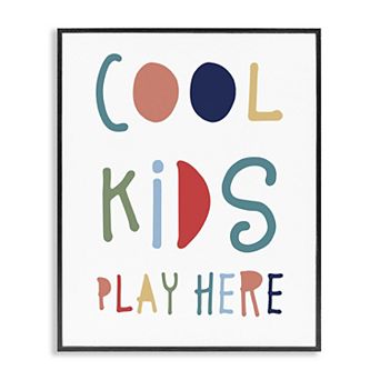 Stupell Home Decor Cool Kids Block Typography Sign Framed Wall Art