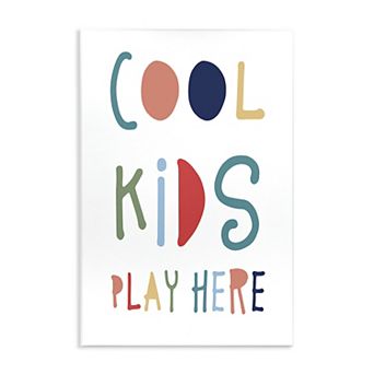 Stupell Home Decor Cool Kids Block Typography Sign Wood Wall Art