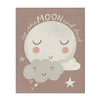 Stupell Home Decor Moon and Back Phrase Cloud Canvas Wall Art