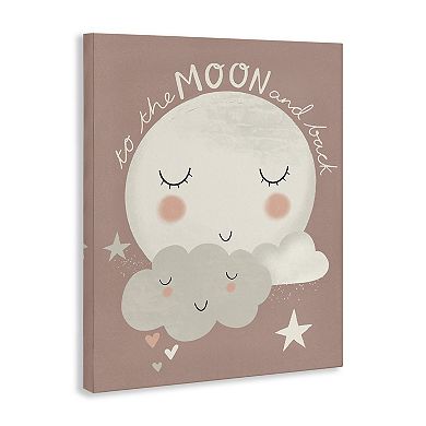 Stupell Home Decor Moon and Back Phrase Cloud Canvas Wall Art