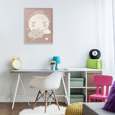 Stupell Home Decor Moon and Back Phrase Cloud Framed Wall Art