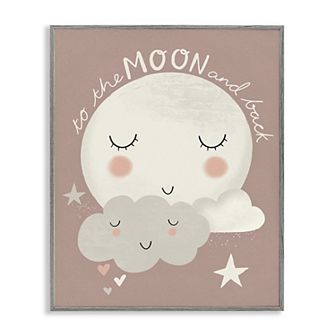 Stupell Home Decor Moon and Back Phrase Cloud Framed Wall Art