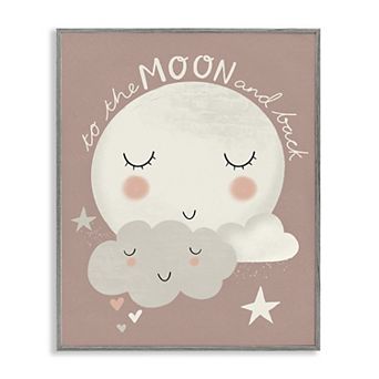 Stupell Home Decor Moon and Back Phrase Cloud Framed Wall Art