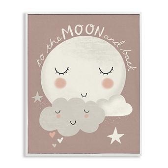 Stupell Home Decor Moon and Back Phrase Cloud Framed Wall Art