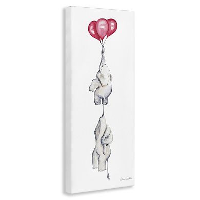 Stupell Home Decor Kids Elephants Flying with Balloons Canvas Wall Art