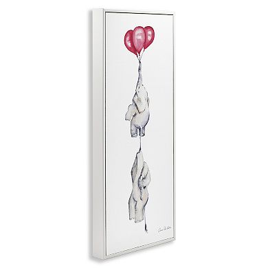 Stupell Home Decor Kids Elephants Flying with Balloons Framed Wall Art