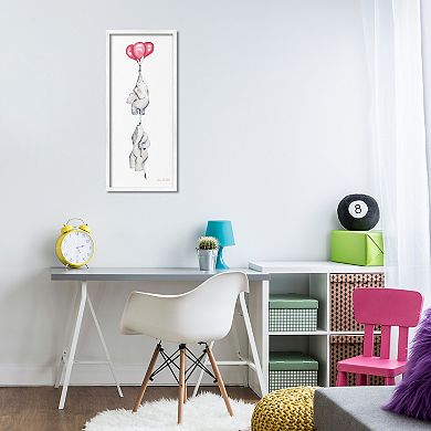 Stupell Home Decor Kids Elephants Flying with Balloons Framed Wall Art