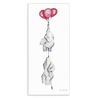 Stupell Home Decor Kids Elephants Flying with Balloons Plaque Wall Art