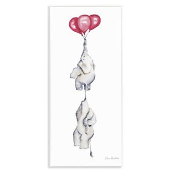 Stupell Home Decor Kids Elephants Flying with Balloons Plaque Wall Art
