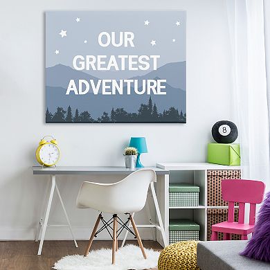 Stupell Home Decor Greatest Adventure Mountain Forest Phrase Canvas Wall Art