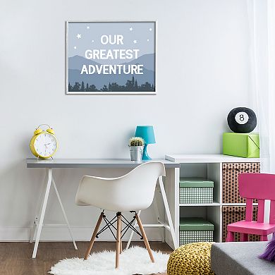 Stupell Home Decor Greatest Adventure Mountain Forest Phrase Framed Wall Art