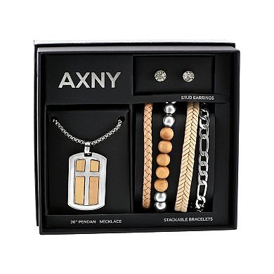 American Exchange Men's Necklace, Bracelet, Earring Set