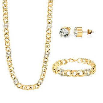 American Exchange Men's Bracelet, Necklace, Earring Set