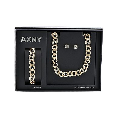 American Exchange Men's Bracelet, Necklace, Earring Set