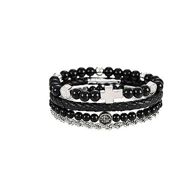 American Exchange Men's Necklace, Bracelet & Earring Set