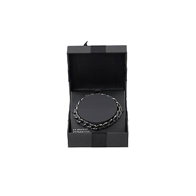 Men's American Exchange Gunmetal Tone Bling Cuban Chain Bracelet