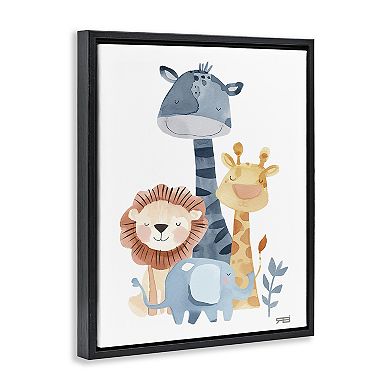 Stupell Home Decor Gentle Nursery Animals Framed Floating Canvas Wall Art