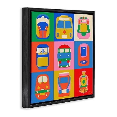 Stupell Home Decor Various Bold Vehicles Framed Floating Canvas Wall Art